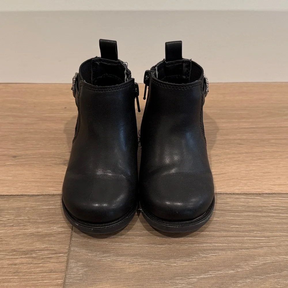 ANNIE Black Edover Bootie Side Zip‎ Fall Winter Ankle Boots Toddler Girl Size 6